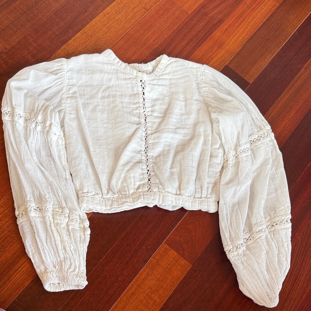 White Blouse with Puff Sleeves